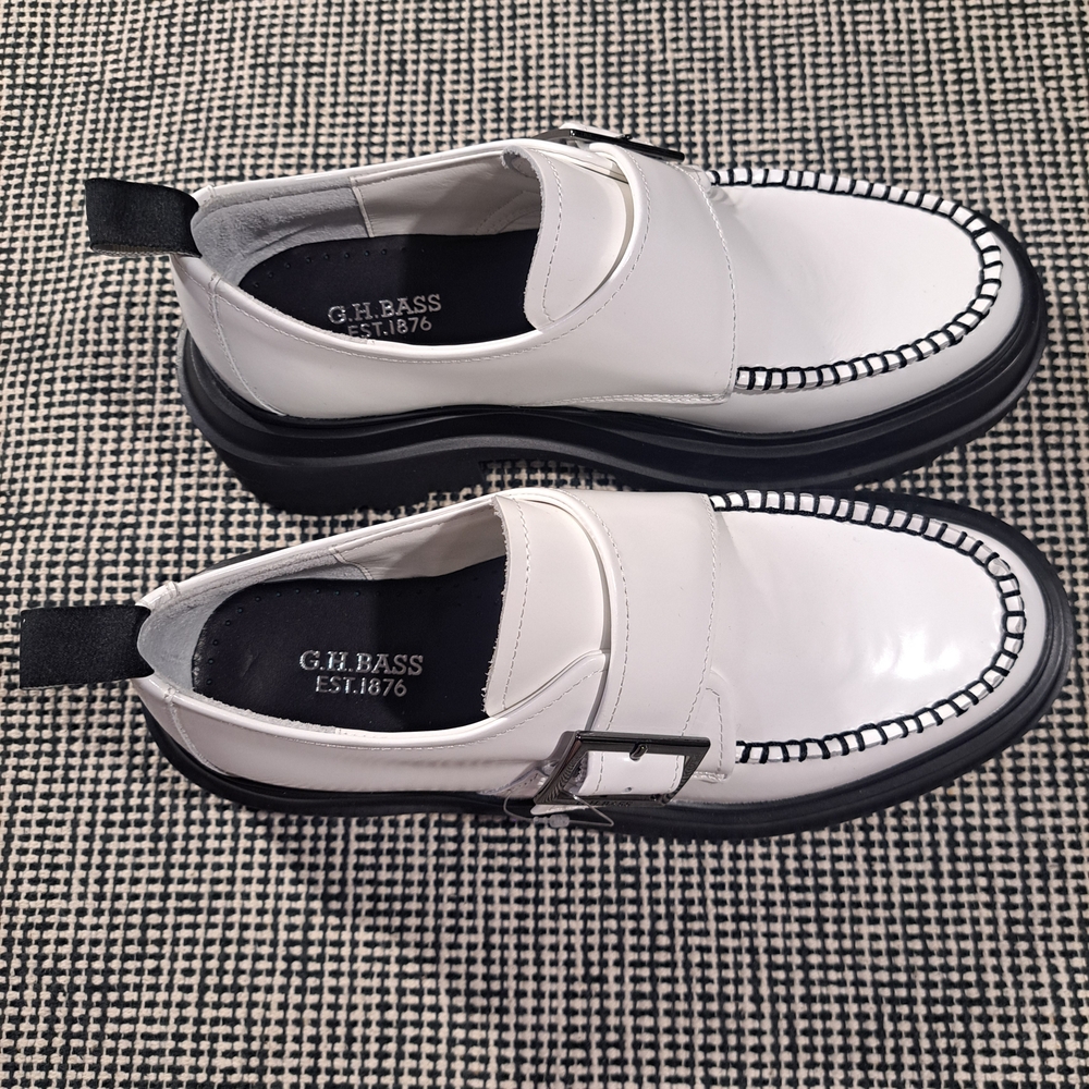 G.H. BASS EST.1876 White and Black Women's  Loafers Size 7.5 - Picture 3 of 9